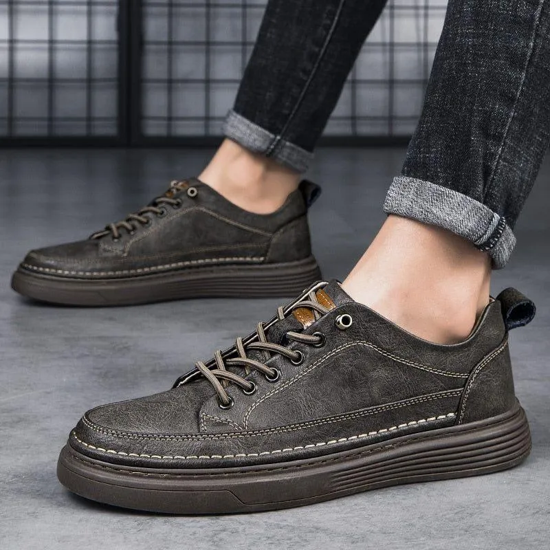 FM1244 Men's Leather Casual Flat Shoes - Classic Sneaker